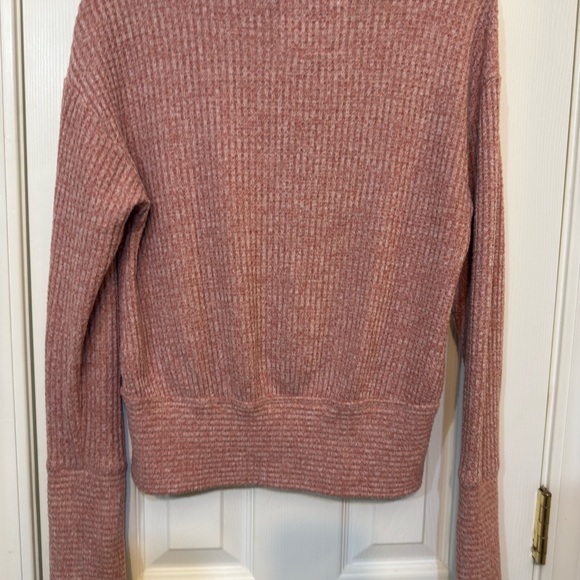 Saturday/Sunday Anthropologie Whistler Waffle Pullover Pink Mauve XS - Picture 3 of 7